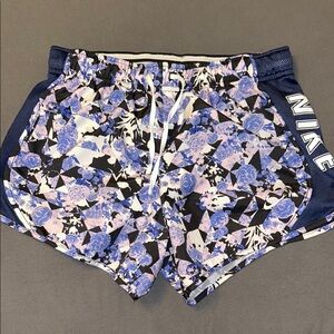 Nike Women's Athletic Shorts - Blue, Purple, Black Floral
